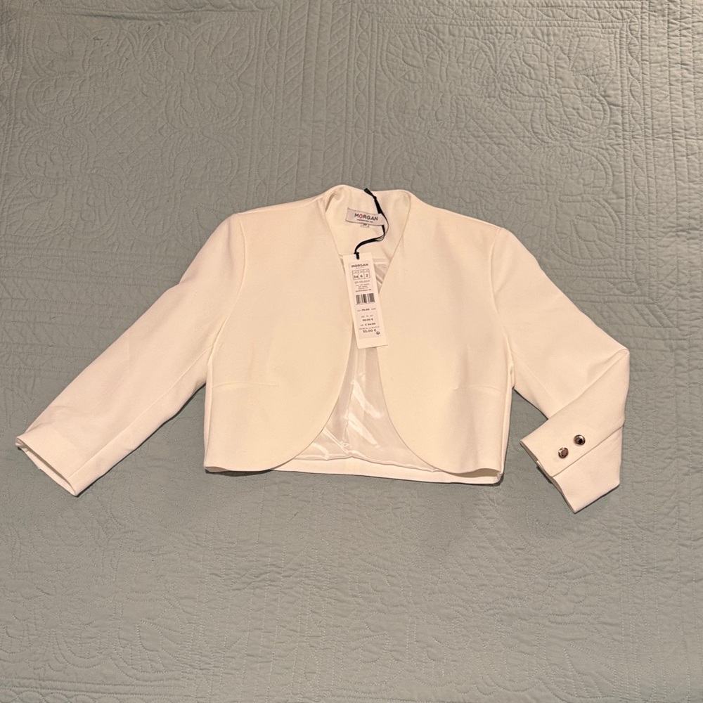 Morgan de Toi Ivory Cropped Blazer